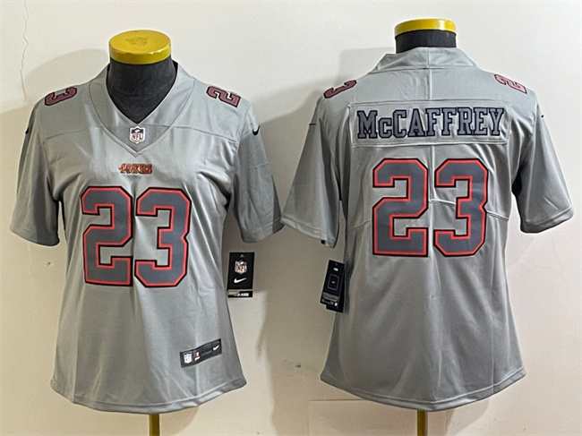 Youth San Francisco 49ers #23 Christian McCaffrey Grey Atmosphere Fashion Stitched Jersey